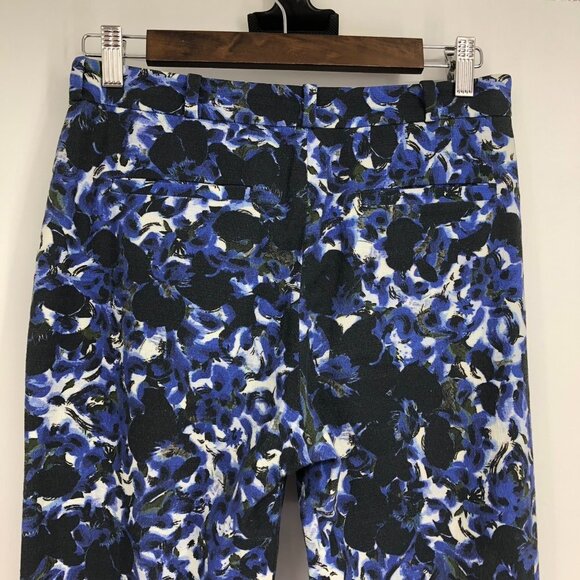 Erdem Esmeralda White and Blue Floral printed Straight leg trousers - Picture 8 of 14